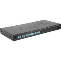 Excel Enbeam 24 Way Multimode OM3 Fibre Optic Panel 12 LC Duplex Shuttered (24 Fibre) Aqua